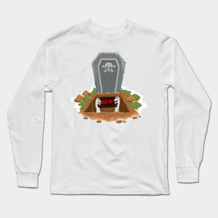 Halloween with grave illustration Long Sleeve T-Shirt